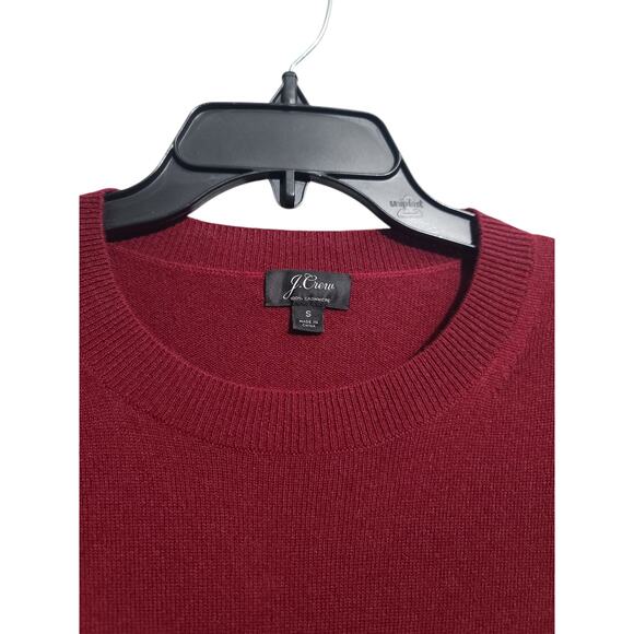 J.Crew 100% Cashmere Relaxed Crewneck Sweater Maroon Red Small GUC - Picture 5 of 5